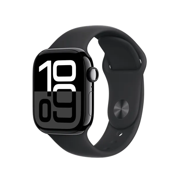 Apple Watch Series 10 GPS+LTE with Sport Band - S/M (42mm Retina LTPO3 OLED Display, Jet Black Aluminium Case)