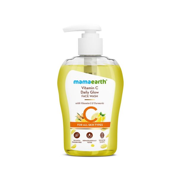 Mamaearth Vitamin C Face Wash for Women & Men 250ml- Toxin-Free & Oil-Free Face Wash for Acne-Prone, Dry & Oily Skin - Illuminates Skin